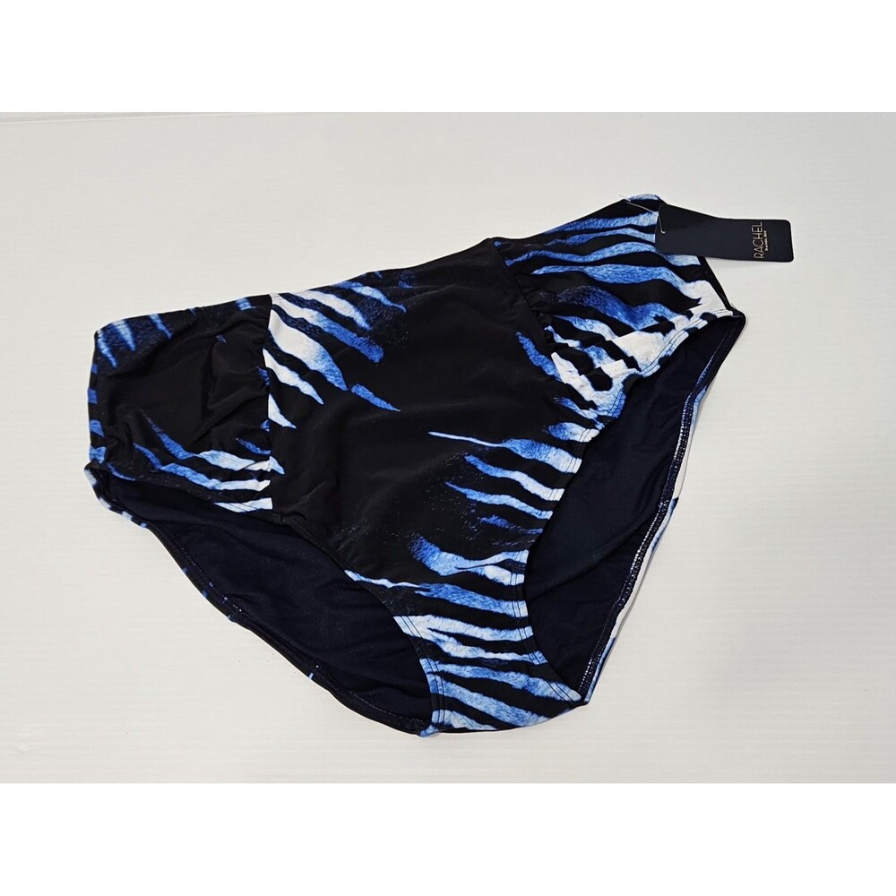 Animal Print Tankini Bikini Bottom Blue Black Zebra Plus Size 1X Rachel Roy